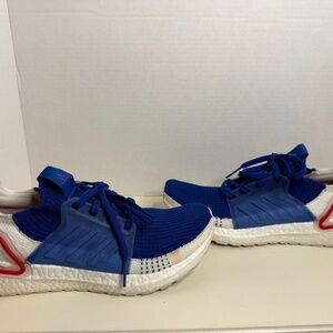 Adidas UltrBoost 19 White Blue men's sneakers